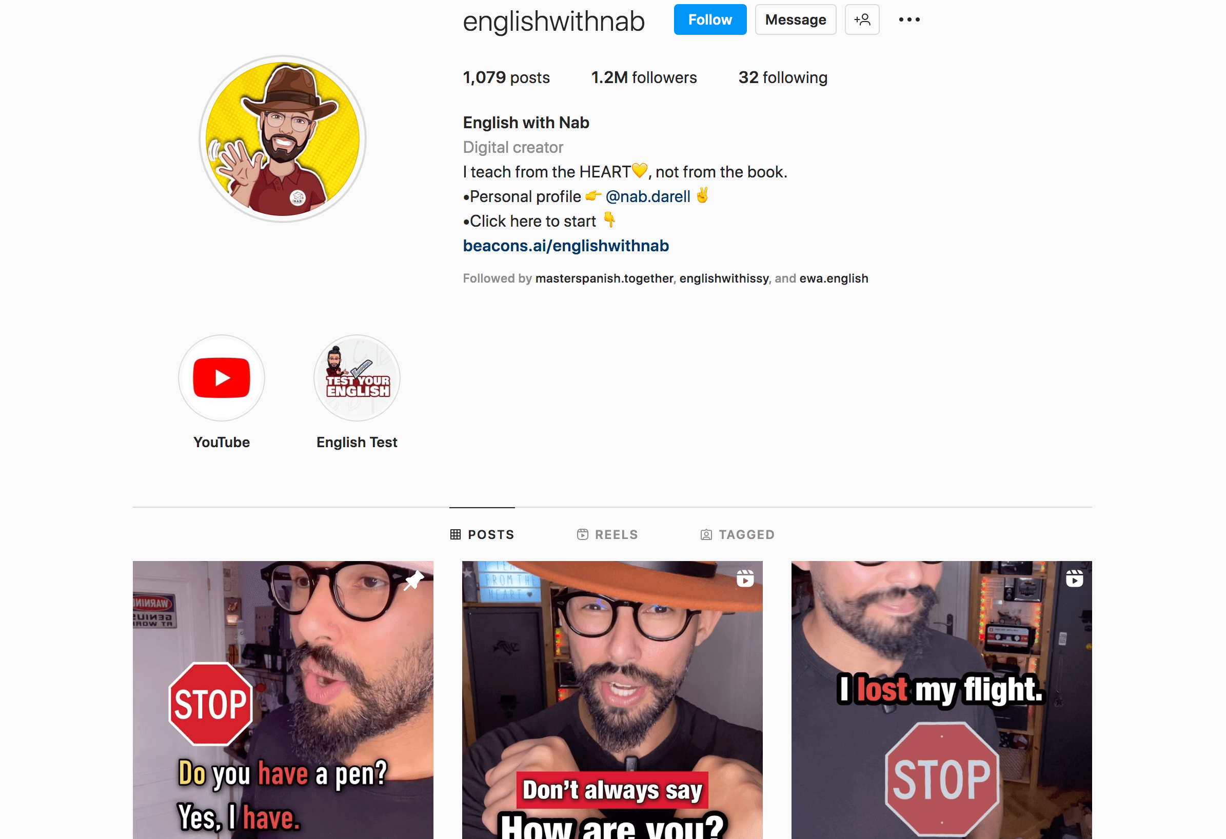 englishwithnab - TikTok Account To Learn English