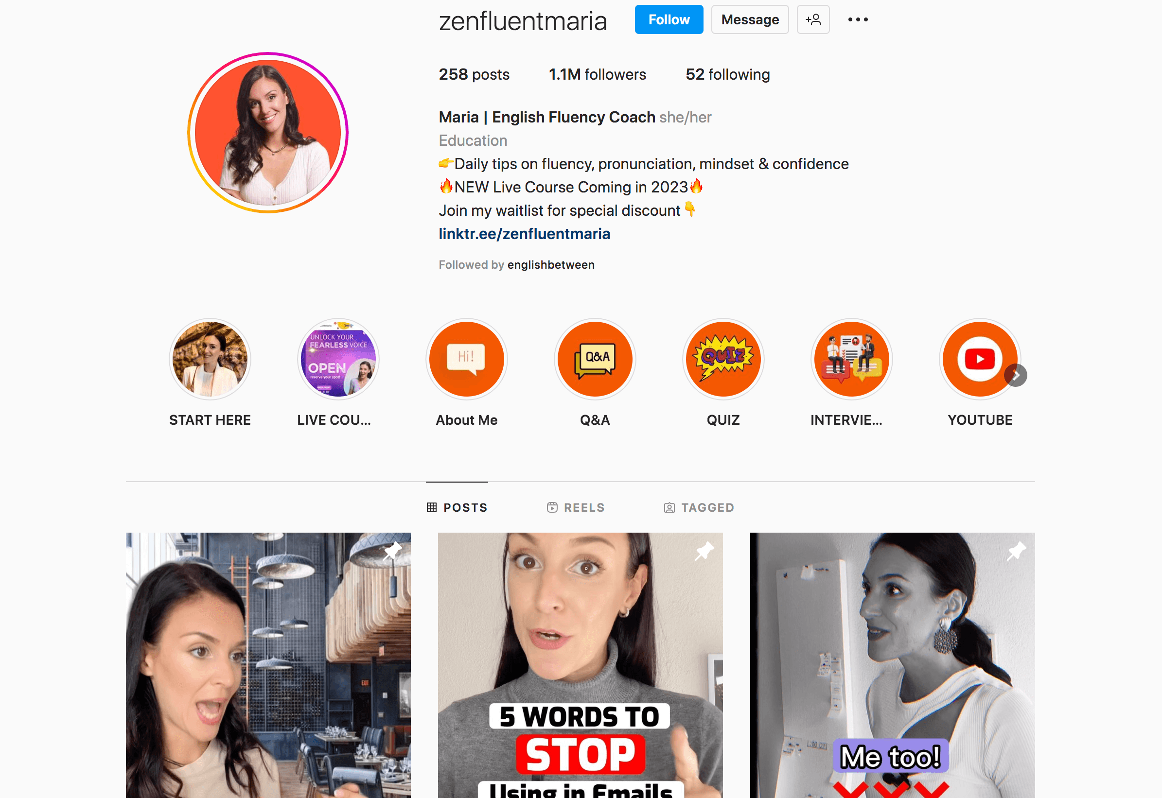 zenfluentmaria - TikTok Account To Learn English
